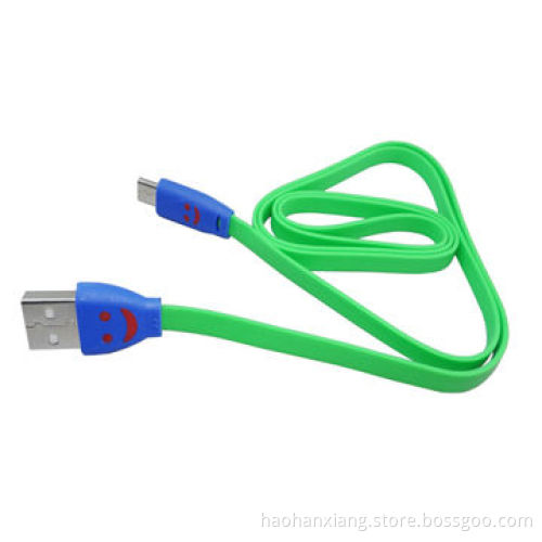 Flat Smile Lighting LED Mini Micro USB Cable for Samsung Galaxy